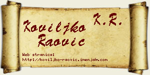 Koviljko Raović vizit kartica